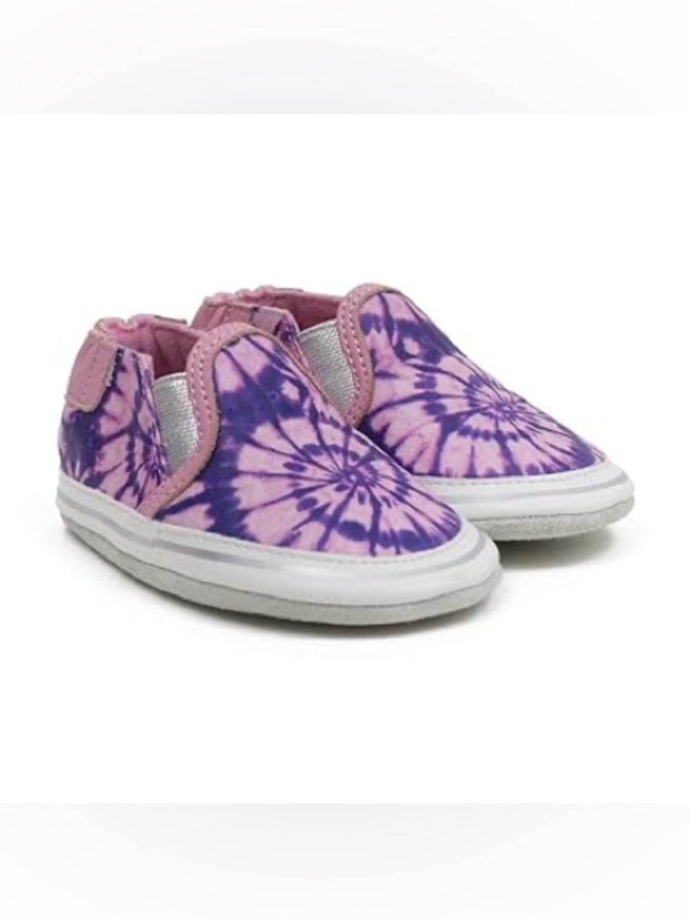 Robeez Soft Sole Slip On Baby Shoes (Tie-Dye Print)